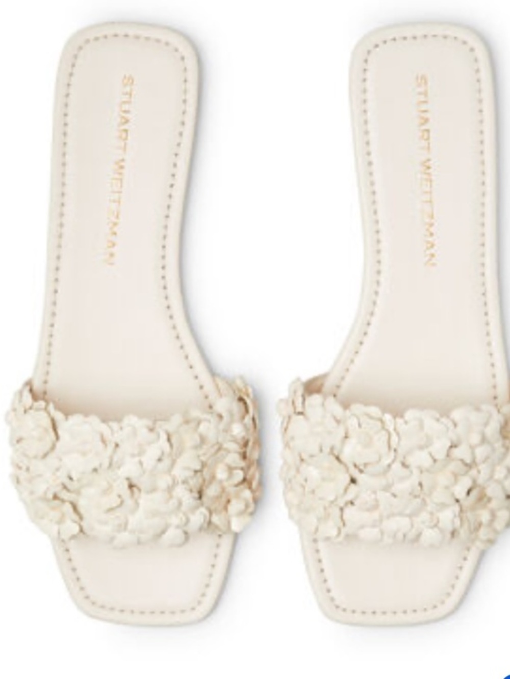 Stuart Weitzman Meadow Flat Slide Sandal in the color Seashell